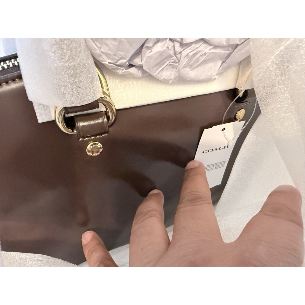 Coach Lara Satchel Gold Maple Leather Handbag Crossbody Shoulder Bag - Picture 11 of 11